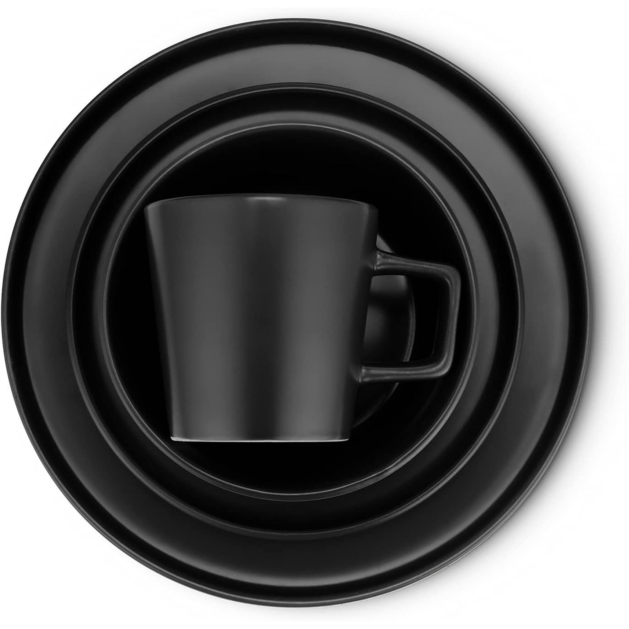 Alt View 10. Stone Lain - Stone Lain Celina Stoneware 16 Piece Dinnerware Set, Service for 4, Black Matte - Black Matte.