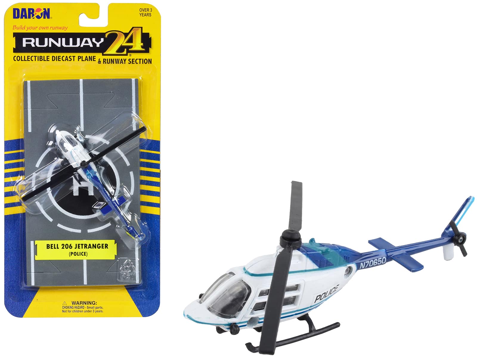 "Bell 206 Jetranger Helicopter White and Blue ""Police-N70650"" with Runway Section Diecast Model by Runway24" price history on PriceWatchPro