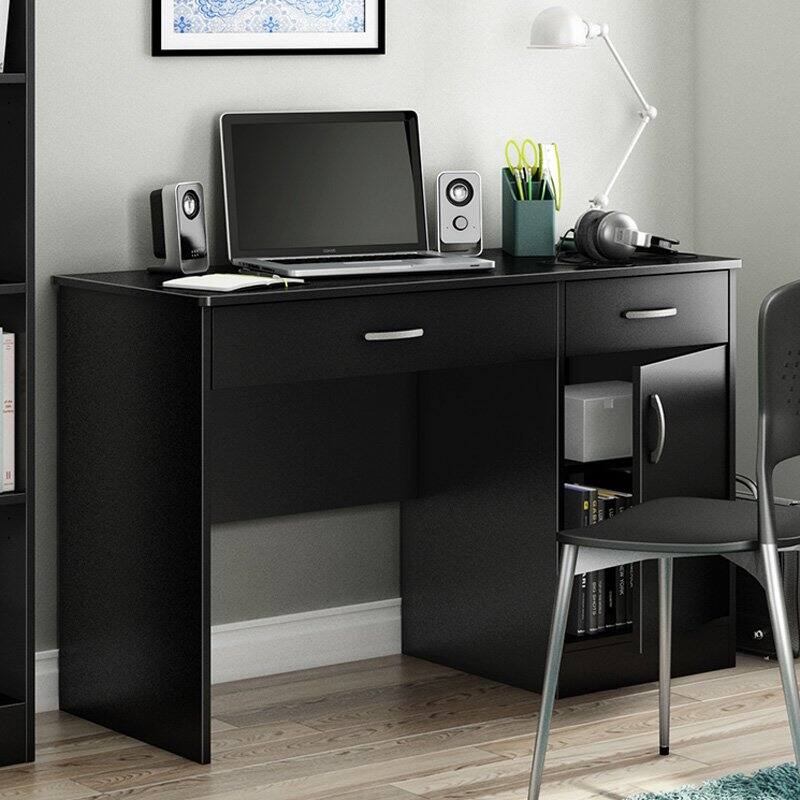 Front. Hivvago - Home Office Work Desk in Black Finish - Black.