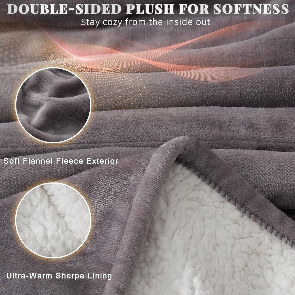 DOUBLE-SIDED PLUSH FOR SOFTNESS  
Stay cozy from the inside out  

Soft Flannel Fleece Exterior  

Ultra-Warm Sherpa Lining