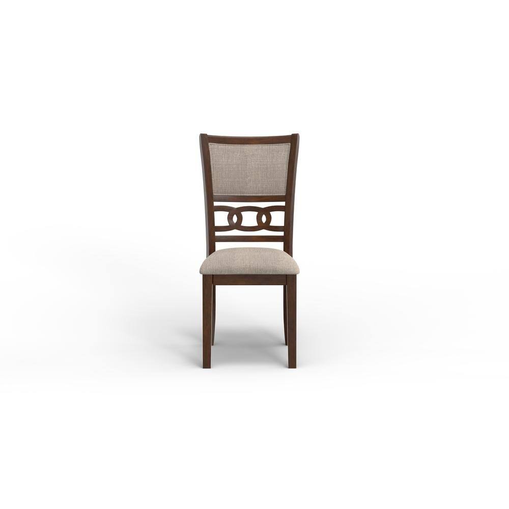 Alt View 4. FurniFact - Wood Round Dining Table for 2 – Small Table and Chairs Set for Kitchen - Cherry.
