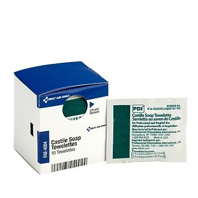SmartCompliance - First Aid Only Smart Compliance Cleansing Pads Castile Soap Towelettes, 10/Box (FAO4004) - Multicolor price history on PriceWatchPro