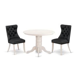 East West Furniture - 3 Piece Dining Set - White