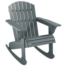 Outsunny - Adirondack Outdoor Lounge Rocking Chair Fire Pit Seating with Slatted Wooden Design - Gray