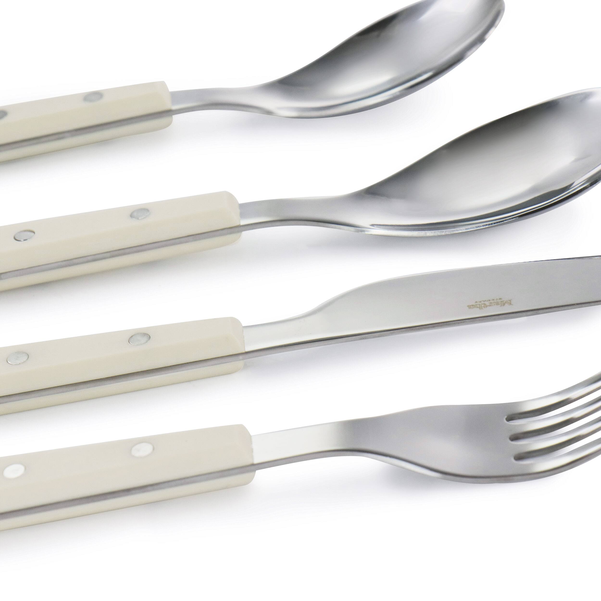 Alt View 8. Martha Stewart - Martha Stewart Garden Cottage 16 Piece Stainless Steel Flatware Set in Cream - Cream.