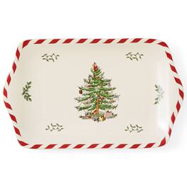Spode - Christmas Tree Peppermint Dessert Tray - Multicolored