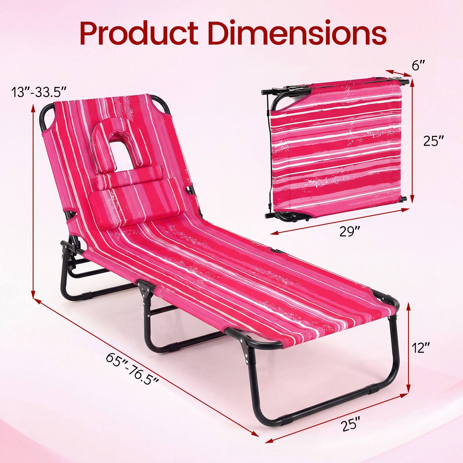 Product Dimensions: 6" x 13"-33.5" x 25" x 29" x 65"-76.5" x 65" x 25" x 12"