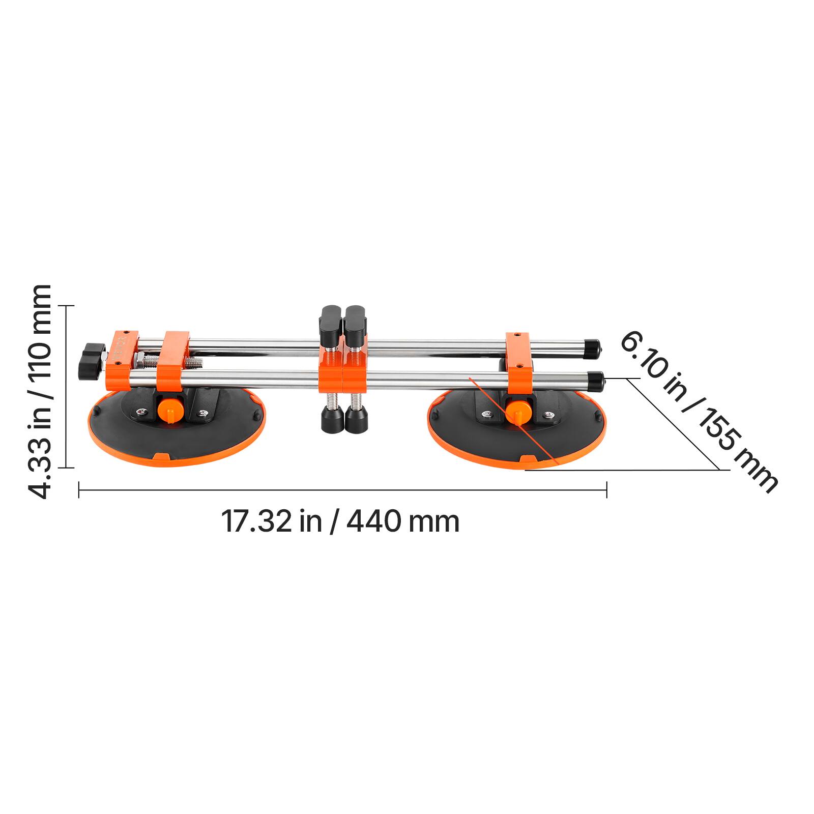 mm 110 in / 1 I in 4.33 17.32 in / 440 mm 6.10 6.10 in / 155 mm