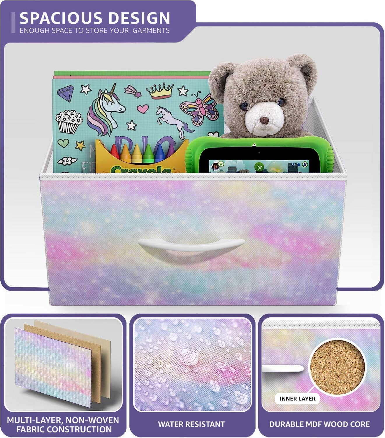 SPACIOUS DESIGN  
ENOUGH SPACE TO STORE YOUR GARMENTS  

MULTI-LAYER, NON-WOVEN FABRIC CONSTRUCTION  
WATER RESISTANT  
DURABLE MDF WOOD CORE