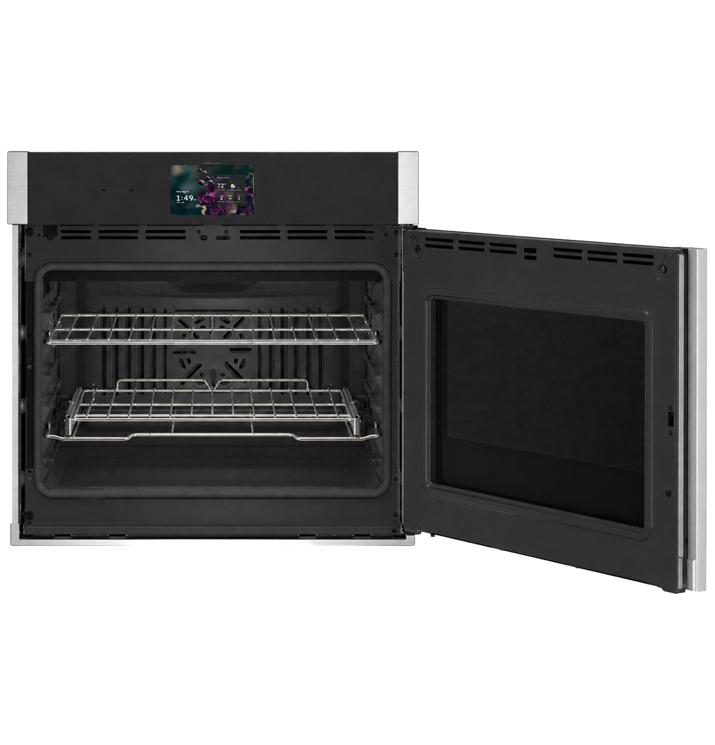 Alt View 16. GE Profile - 30" Smart Built-In Single Electric True European Convection Wall Oven with Air Fry and Right-Hand Side-Swing Door - Stainless Steel.
