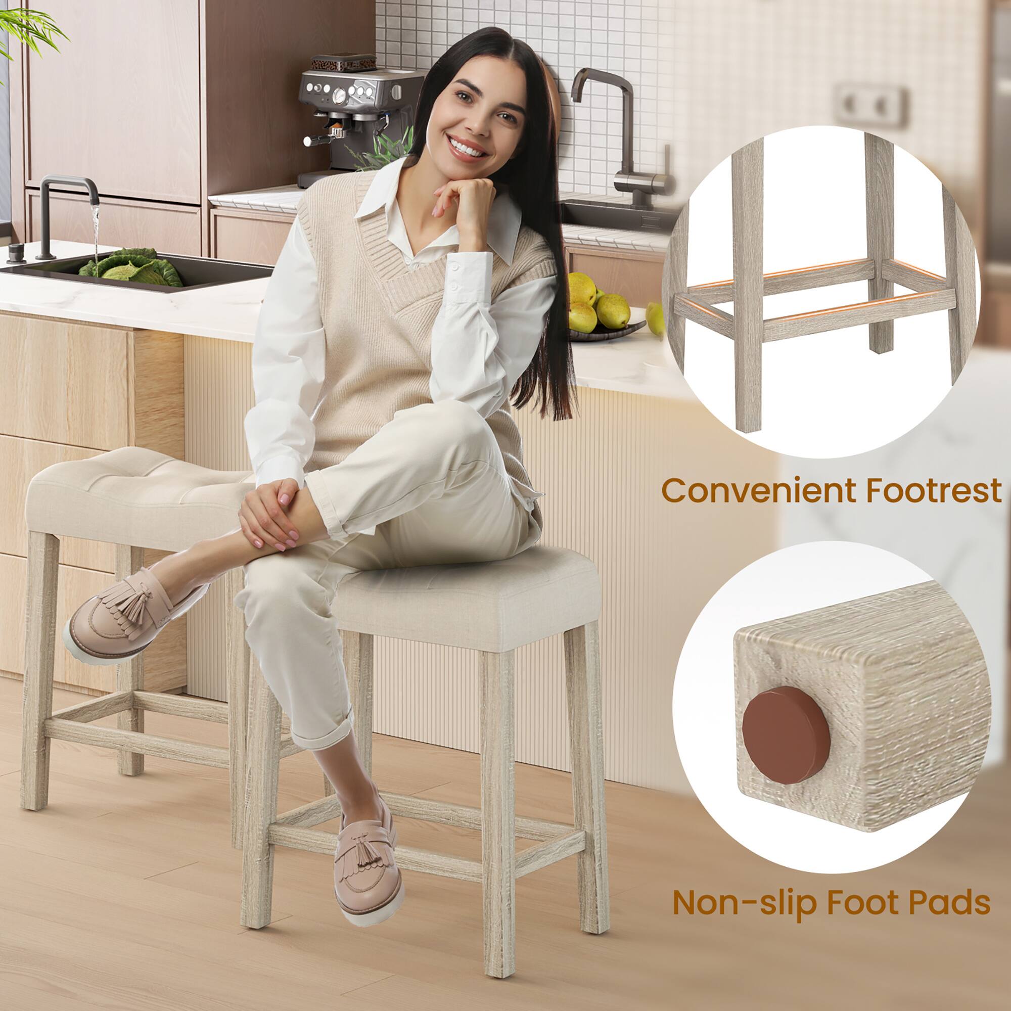 Convenient Footrest  
Non-slip Foot Pads