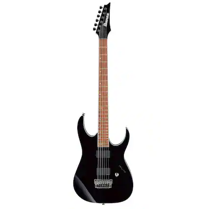 Front. Ibanez - Ibanez RG Iron Label RGIB21 Electric Guitar, Jatoba Fretboard, Black.