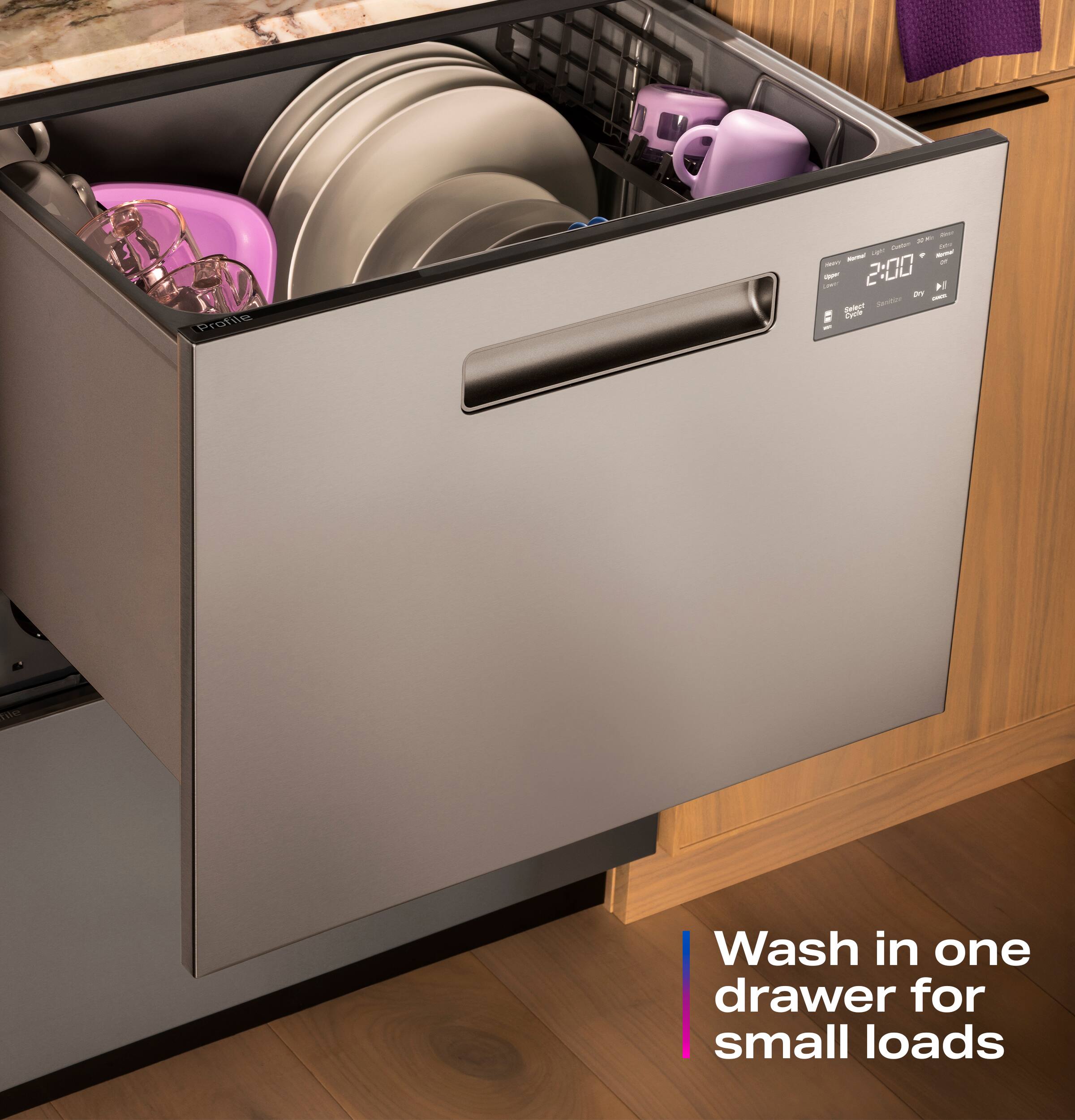 Wash in one drawer for small loads