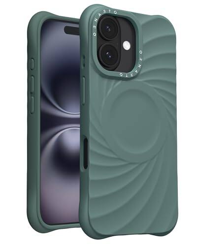 Alt View 1. Ornarto - ORNARTO Vortuxe for iPhone 16 Case 6.1" and for AirPods Pro 2 Case in Pine Green - Pine Green.