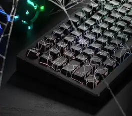 Womier - PBT Keycaps, Cherry Profile Dye-Sub Theme Keycaps for Cherry Gateron MX Switches Mechanical Keyboards - Black-134 Keys