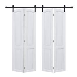 Boyel Living - Interior Barn Door 36-in L x 0.75-in W x 84-in H with Matching Installation Hardware - Milk White