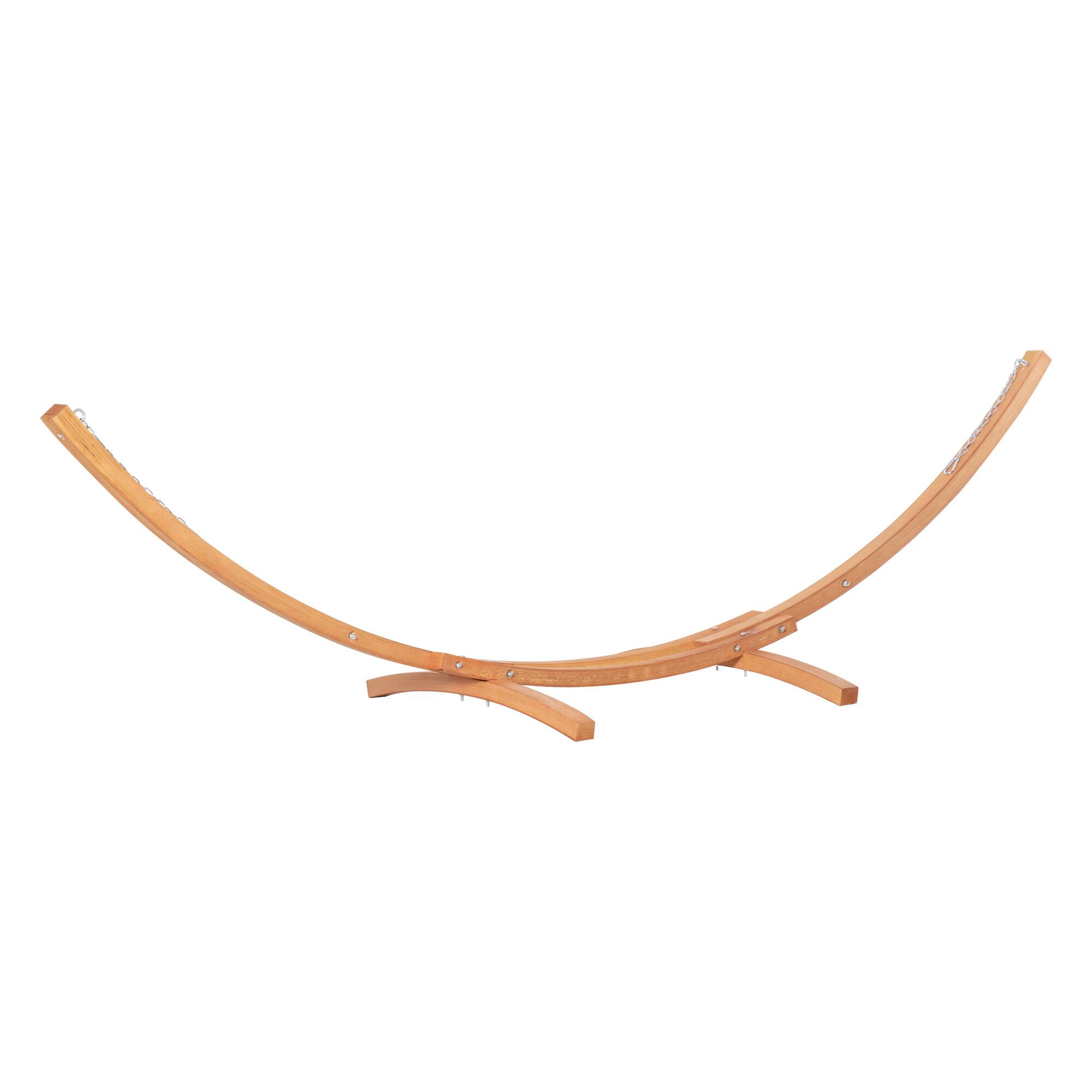 Alt View 7. Outsunny - Outdoor Hammock with Stand, Extra Large Heavy Duty Wooden Frame, No Tree Needed - White.