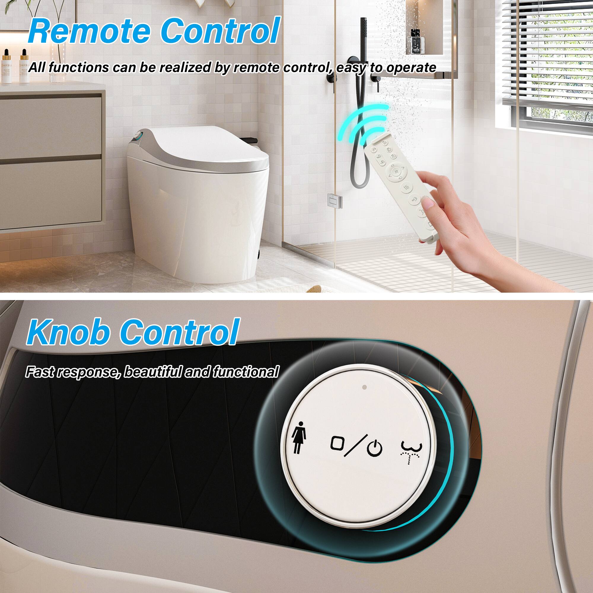 Remote Control  
All functions can be realized by remote control, easy to operate

Knob Control  
Fast response, beautiful and functional