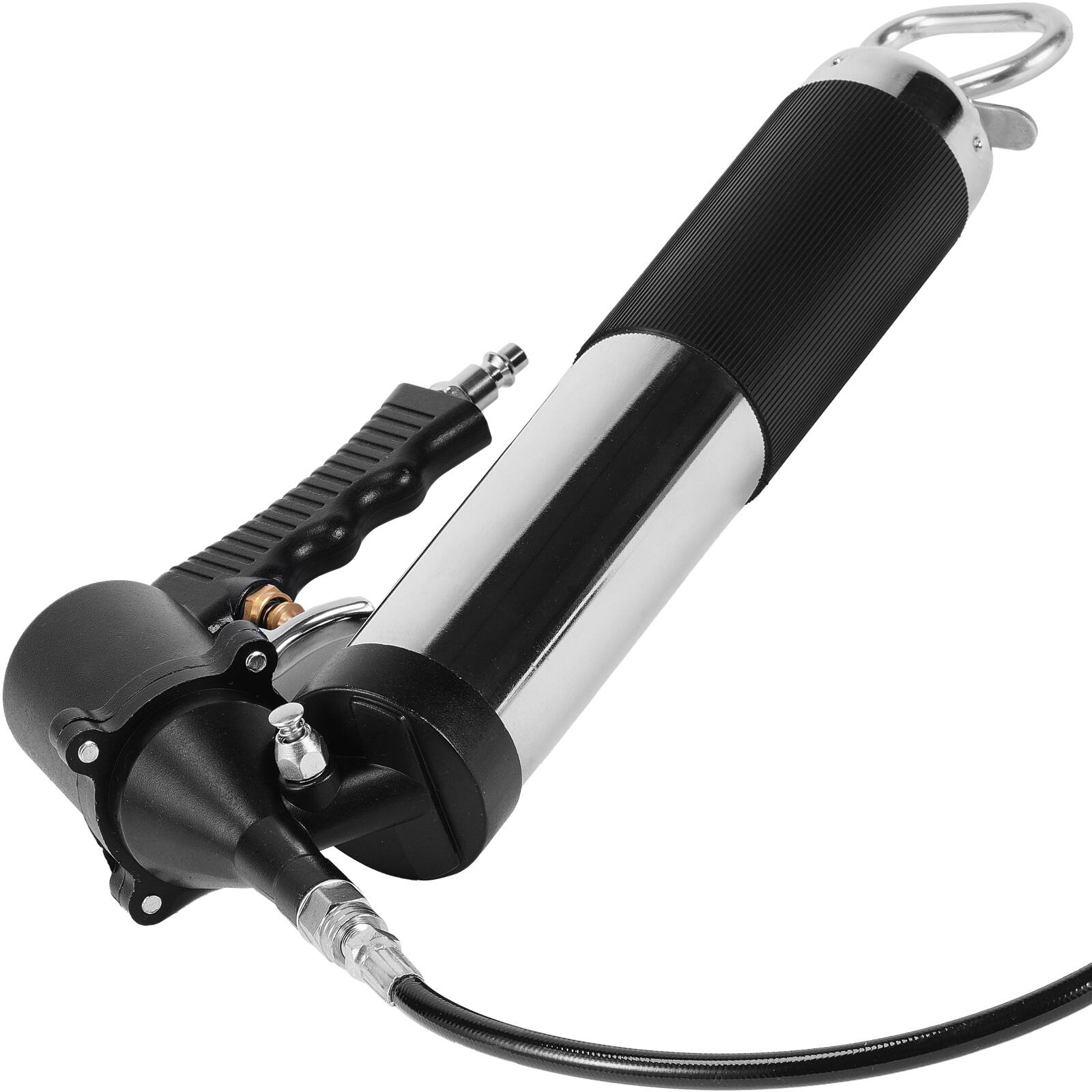 Alt View 5. VEVOR - Grease Gun, 6000 PSI, Pistol Grip Grease Gun Kit Includes 18-Inch Flex Hose, Double Handle Grease Coupler - Black+Sliver.