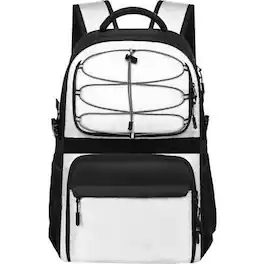Cozy Serene - Basketball Bag Backpack With Ball Holder Shoes Compartment Large Accessories Sports - White