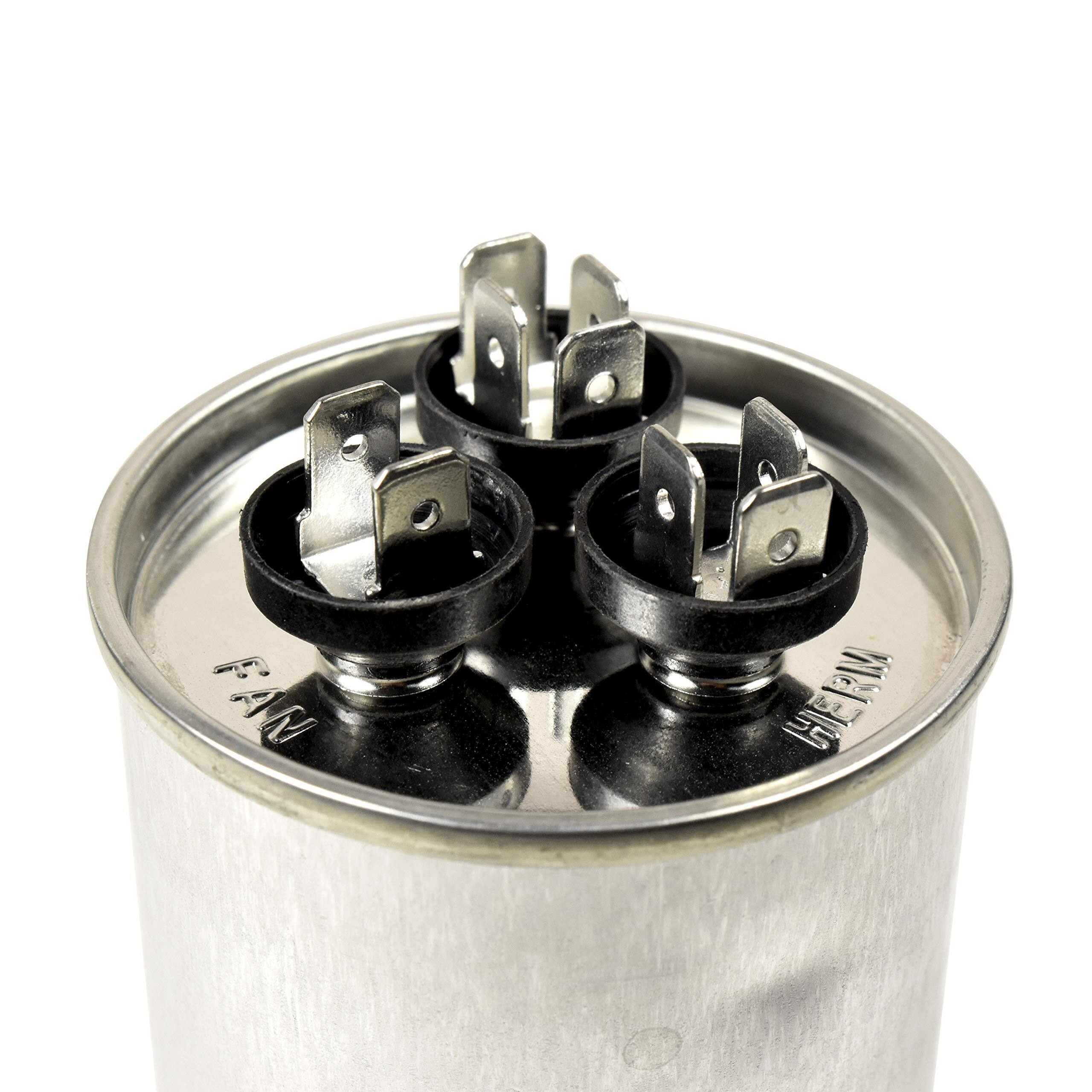 Alt View 1. HQRP - Dual Run Capacitor 60 uF 7.5 uF 370 V-440 V AC CBB65 for HVAC Compressor Blower Motor.