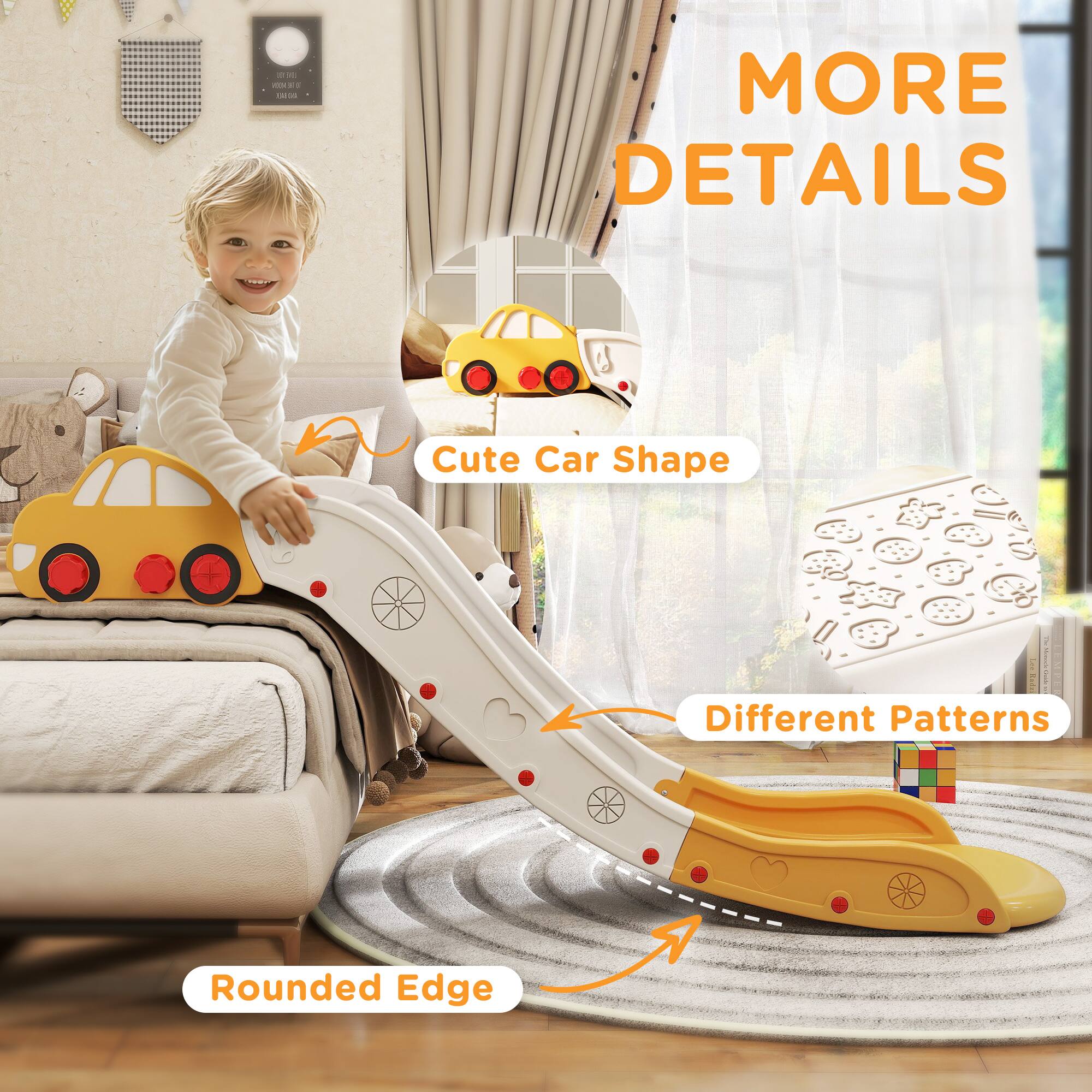 - MORE DETAILS
- Cute Car Shape
- Different Patterns
- Rounded Edge