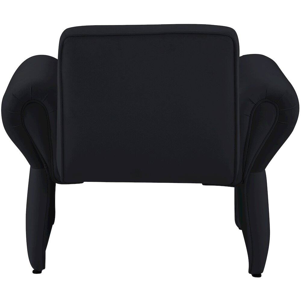 Alt View 1. Meridian Furniture - Fleurette Black Velvet Accent Chair - Black.