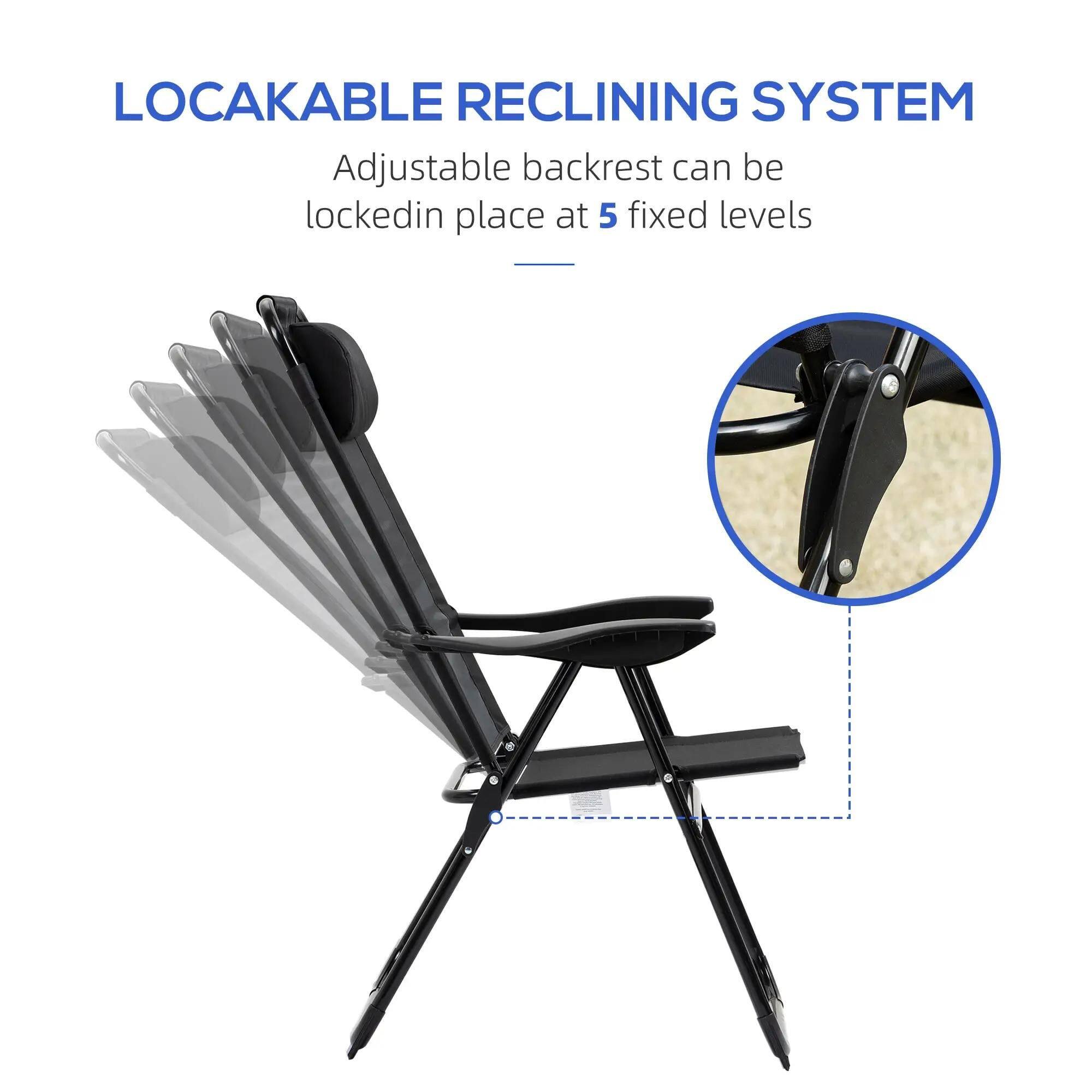 LOCAKABLE RECLINING SYSTEM
Adjustable backrest can be locked in place at 5 fixed levels