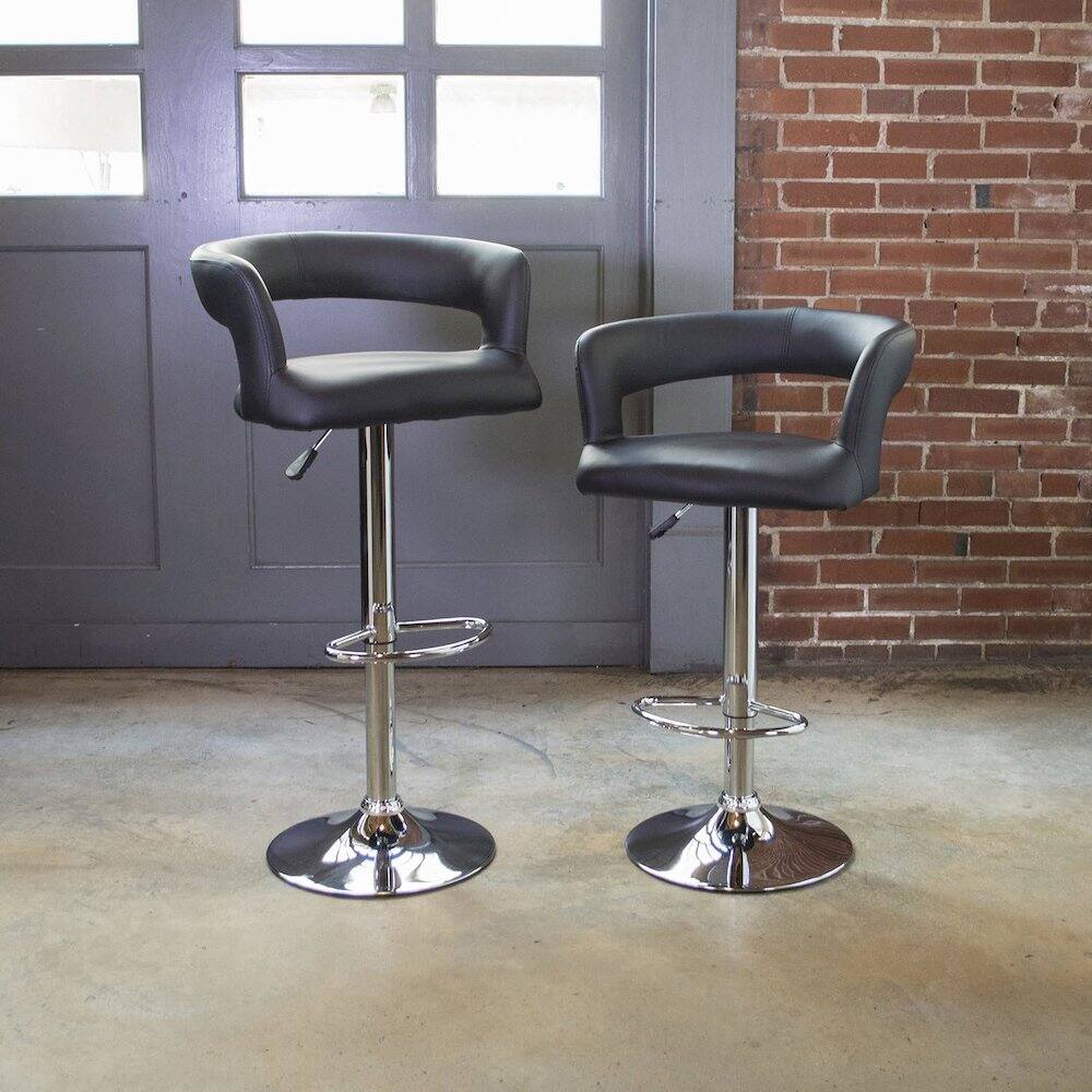 Back. AmeriHome - AmeriHome Modern Curvy Bar Stool - Multi.