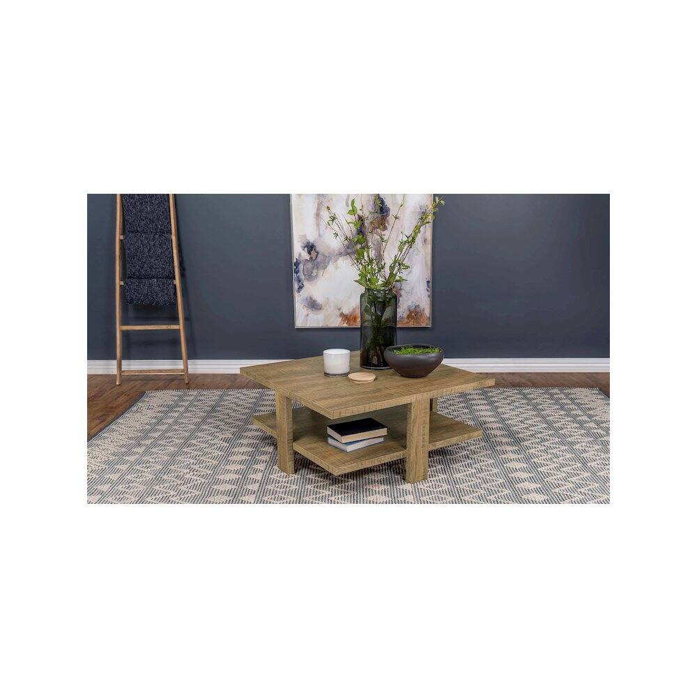 Alt View 5. Coaster Co. of America - Dawn Square Engineered Wood Coffee Table Mango Brown - Green.