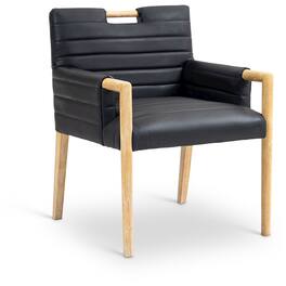 Meridian Furniture - Aimee Vegan Leather Dining Arm Chair - Black