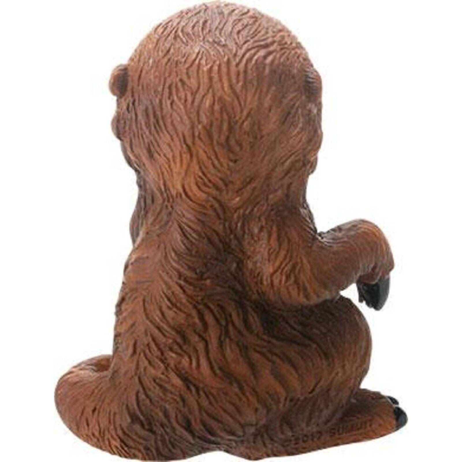 Angle. Pacific Trading - Giant Sloth Statuette Figurine Animal Wildlife Mammal Home Decoration 3 inch - Brown.