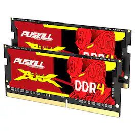 PUSKILL - DDR4 16GB Kit (2x8GB) 3200MHz SODIMM Notebook Memory, CL22-22-22-52, 1.2V, Gaming RAM Compatible with Intel and AMD