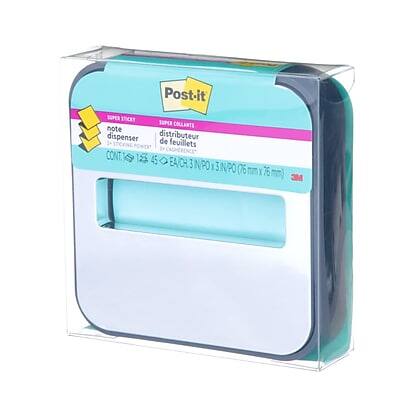 Post-it  
SUPER STICKS  
note dispenser  
distributeur de feuilletts  
CONT 18 45 EA  
3 N PO 3 N PO  
0.76 M X 76 mm