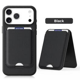 Dteck - 2-in-1 Magnetic Case for Apple iPhone 17 Pro Max with Detachable Stand Wallet, Slim Shockproof Fabric Texture Cover - Black