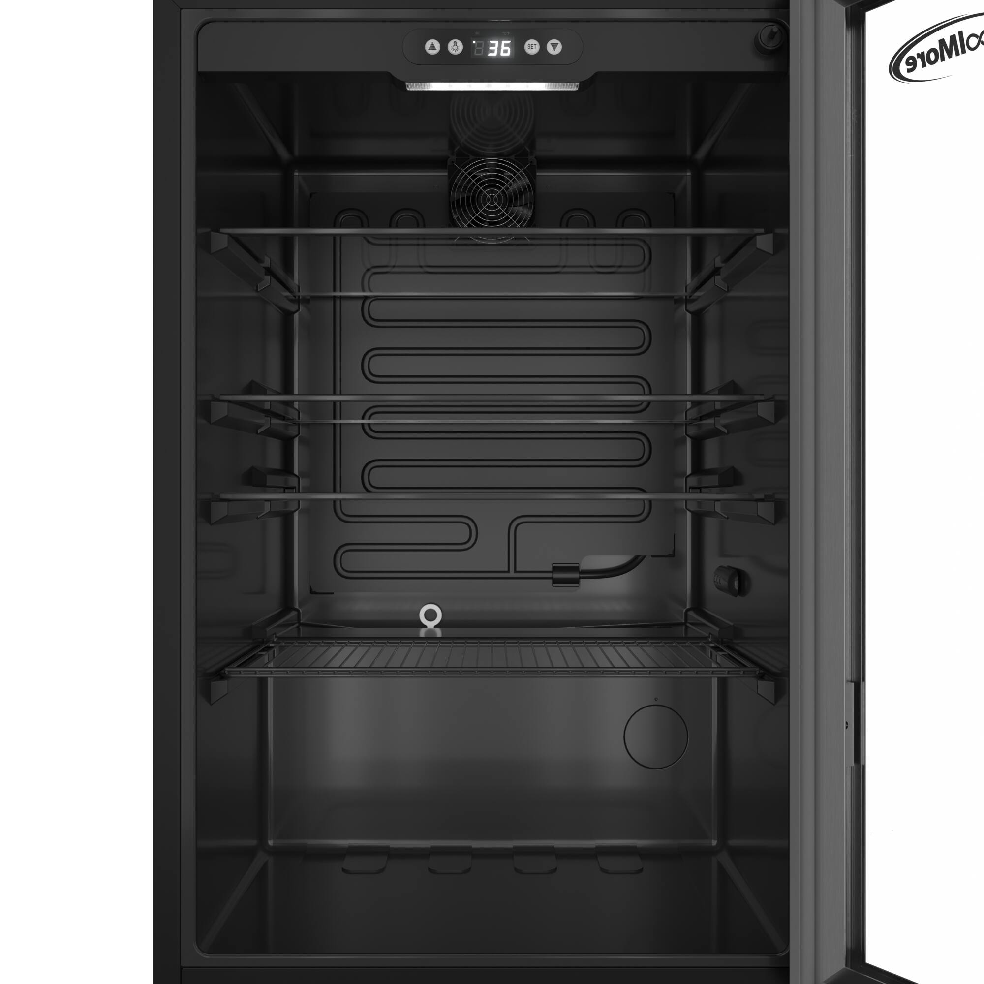 Alt View 7. Koolmore - 20 in. 4.5 cu. ft. Glass-Door Beverage Refrigerator Merchandiser with a 120-Can Capacity (KM-BR45SS) - Black.