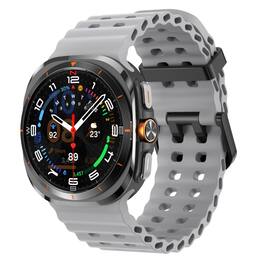StrapsCo - Motion Strap Silicone Rubber Watch Band For Samsung Galaxy Watch Ultra - Gray