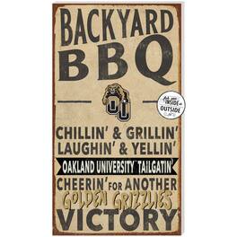Jardine - Oakland Golden Grizzlies 11" x 20" Indoor/Outdoor BBQ Sign - Brown