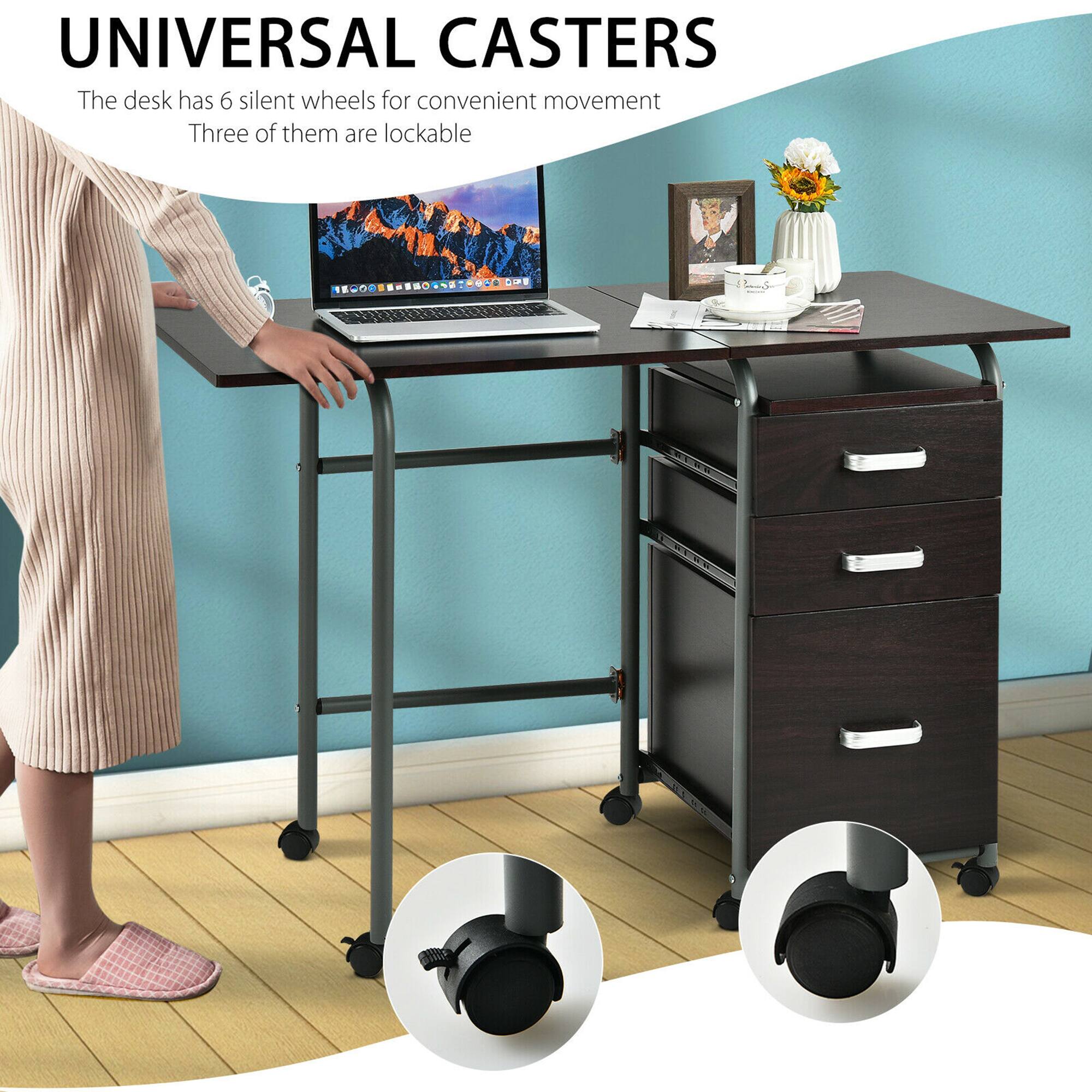 UNIVERSAL CASTERS
The desk has 6 silent wheels for convenient movement
Three of them are lockable