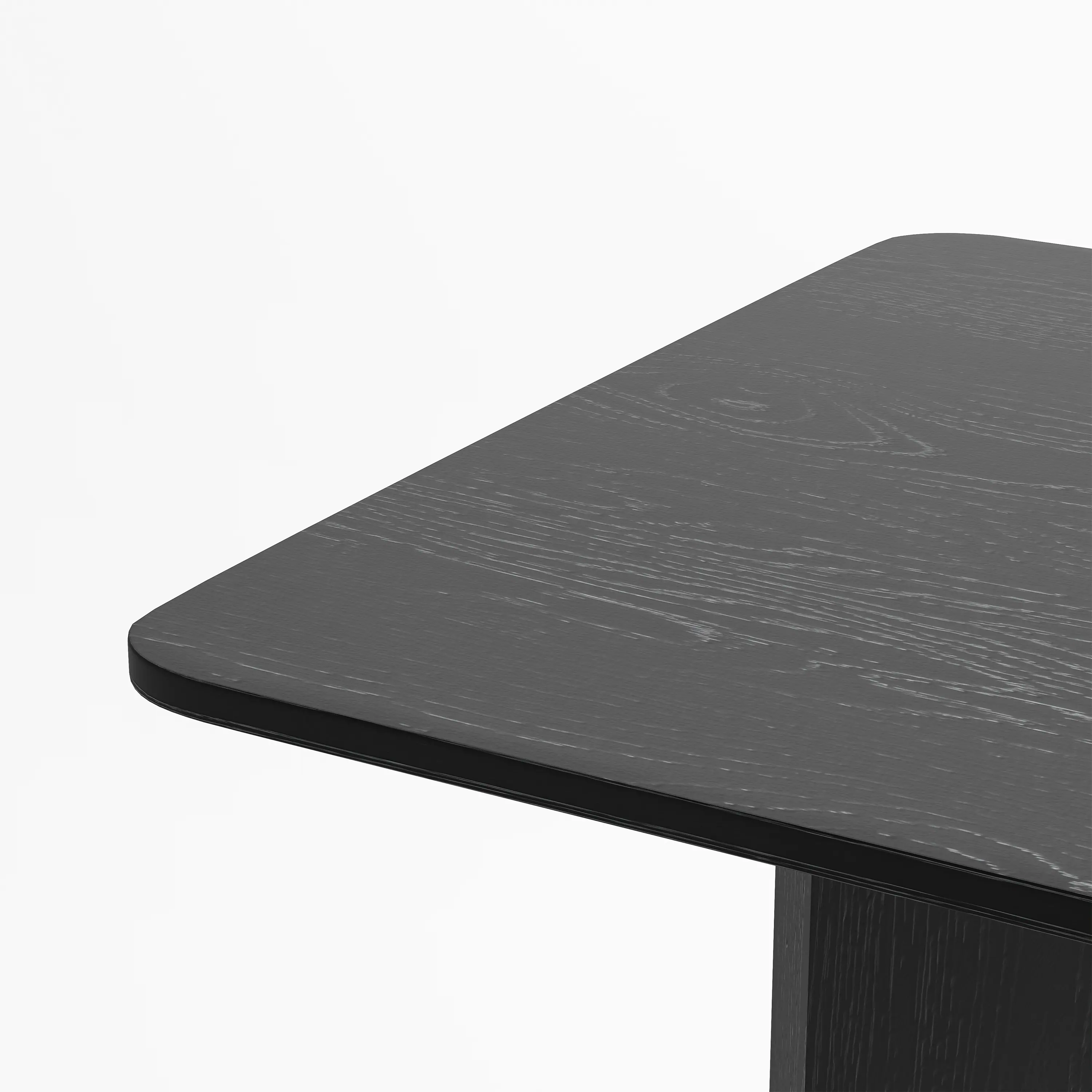 Alt View 1. PexFix - Minimalist Farmhouse Oak Dining Table | Rectangle Solid Wood, Double Pedestal Base for 6, 67-Inch - Black.