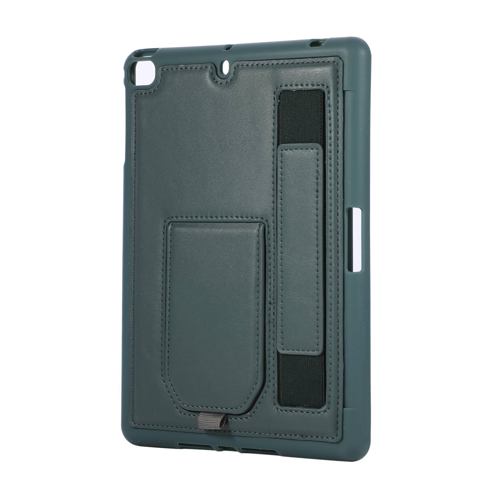 Alt View 3. Dteck - Shockproof Case for Apple iPad mini (5th Generation) 2019 with Hand Strap and Kickstand, PU Leather TPU Protective Cover - Darkgreen.