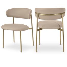 Meridian Furniture - Lupita Taupe Vegan Leather Dining Chair, Set of 2 - Brown
