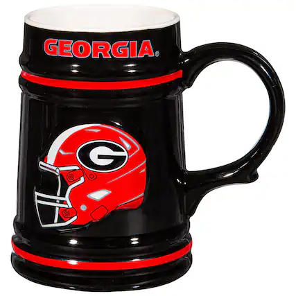 Front. Evergreen Enterprises - Georgia Bulldogs 24oz. Ceramic Stein Cup with Gift Box - Multicolor.