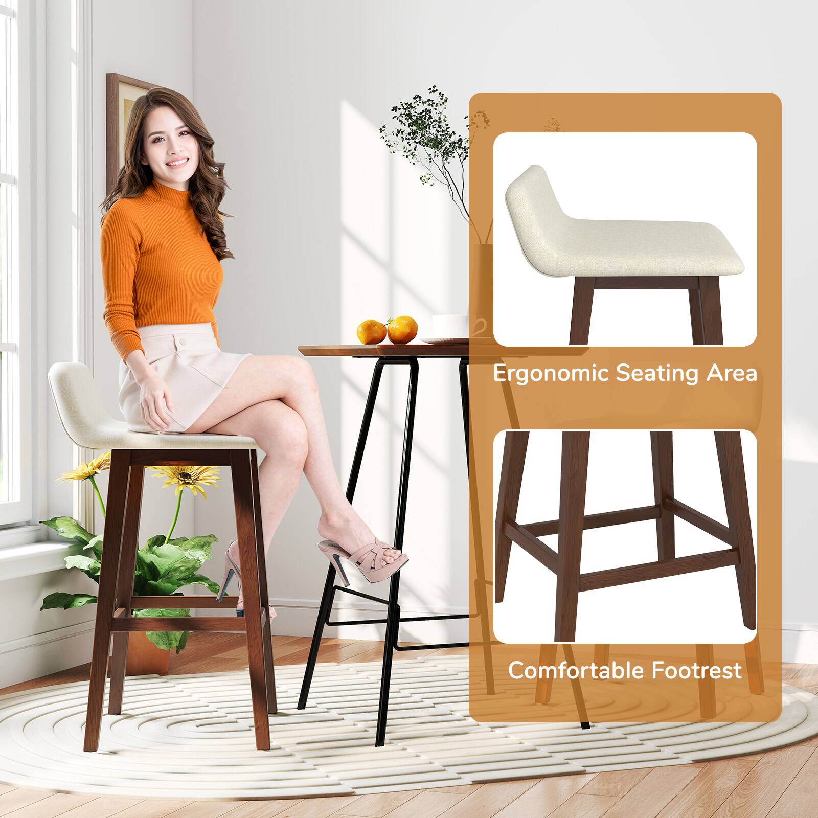 Ergonomic Seating Area, Comfortable Footrest