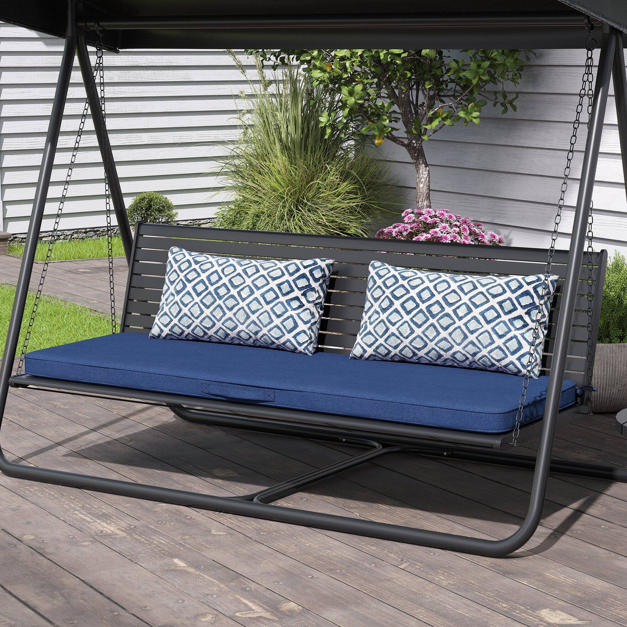 Angle. Crestlive Products - Crestlive Products Outdoor Settee Bench Seat Cushion Patio Swing Cushion Loveseat Cushion - Navy.