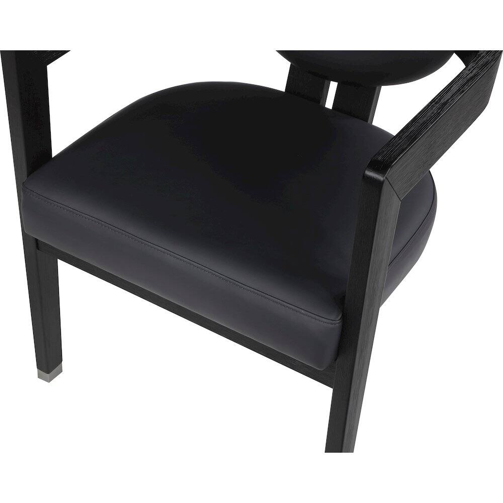 Alt View 4. Meridian Furniture - Carlyle Black Vegan Leather Dining Chair - Black.