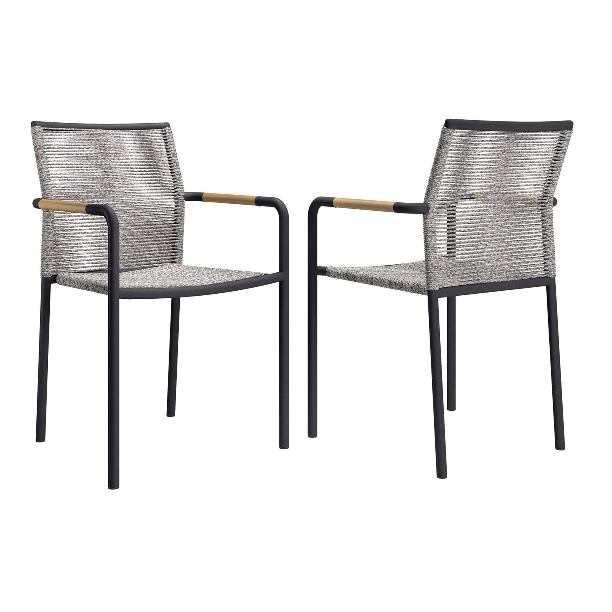 Angle. Modway - Serenity Outdoor Patio Armchairs Set of 2 by Modway - Light Gray.