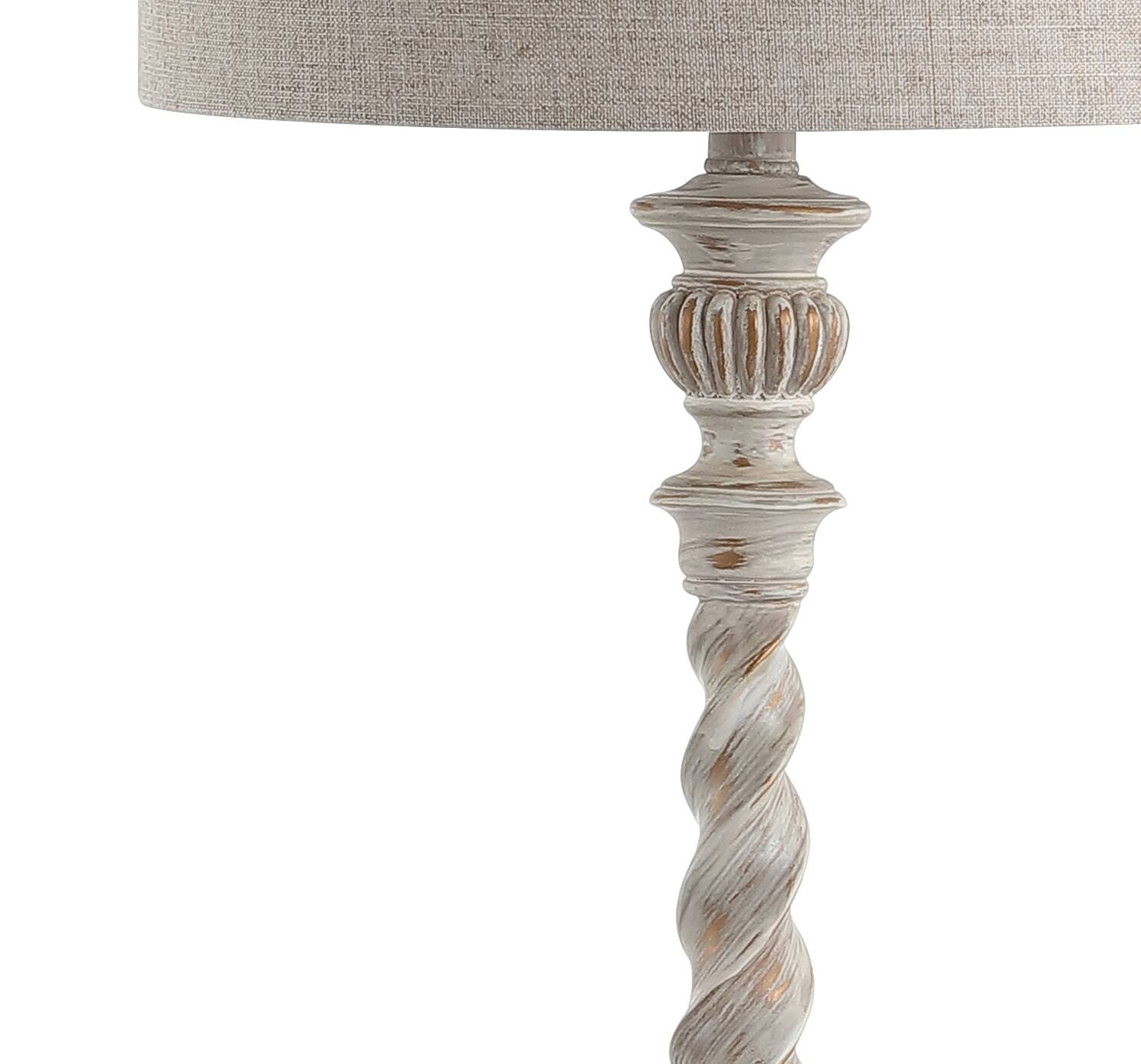 Alt View 3. Jonathan Y - Regent 33" Rustic Resin LED Table Lamp, White Wash - White Wash.