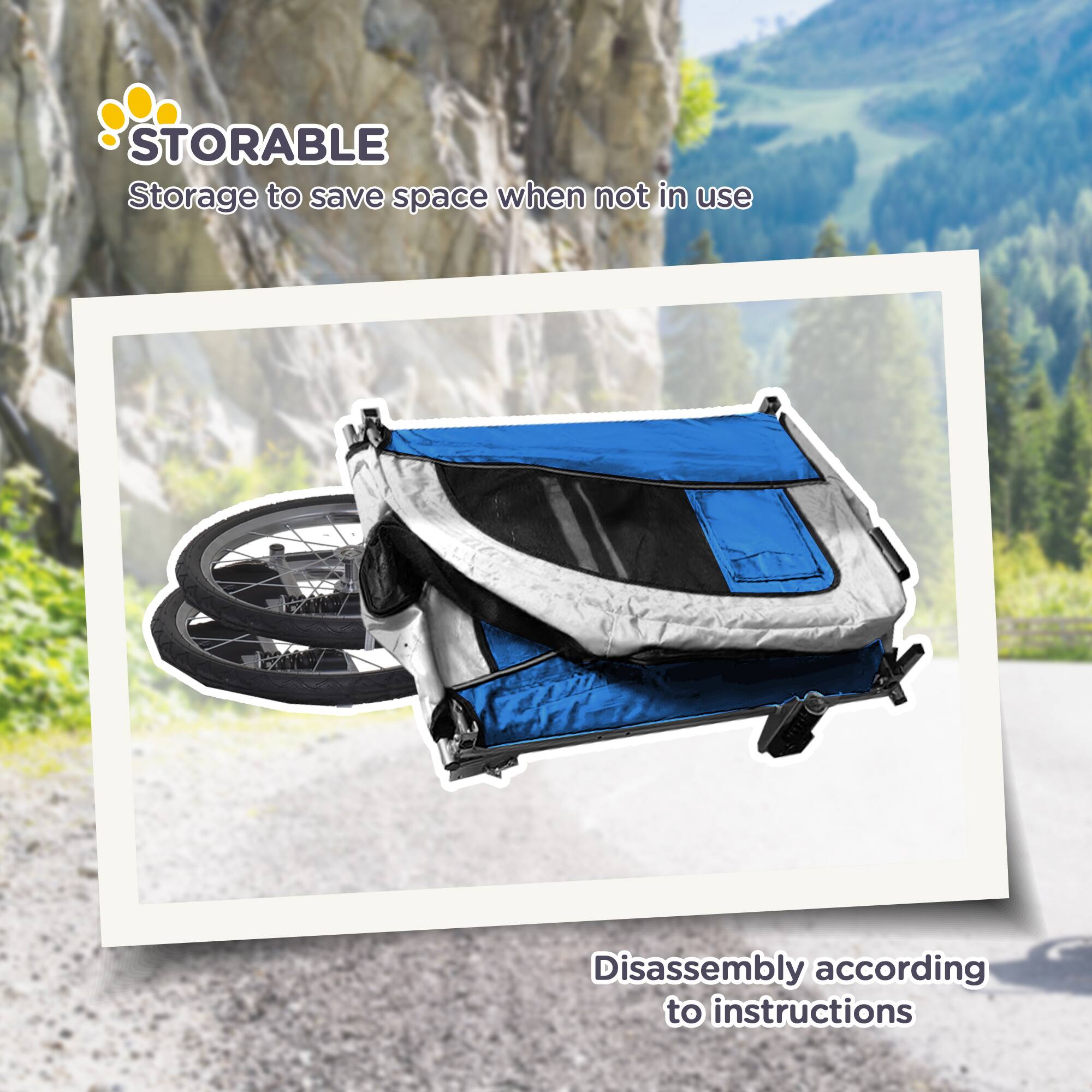 STORABLE  
Storage to save space when not in use  

Disassembly according to instructions