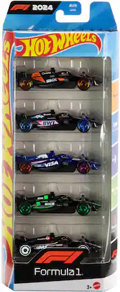 Hot Wheels - 1:64 Scale Formula 1 Collectible Race Car (5-Pack)